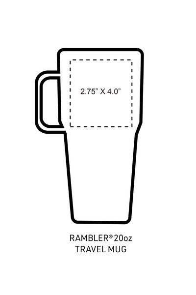 Resized travel mug marking area